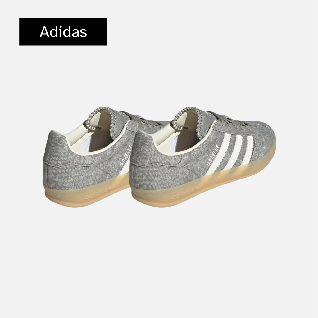 adidas Gazelle Indoor Silver Pebble Off White Canvas