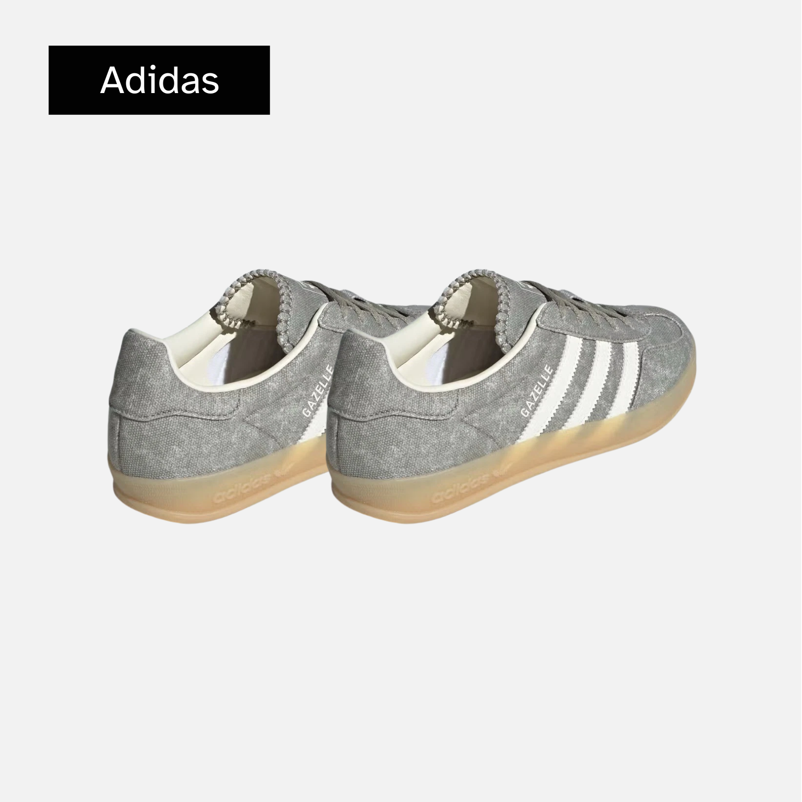 adidas Gazelle Indoor Silver Pebble Off White Canvas